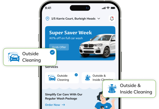 exterior carwash mobile app